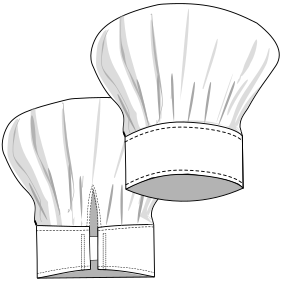 Moldes de confeccion para UNIFORMES Accesorios Gorro Chef 7581